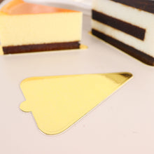 50 Pack Mini Gold Triangle Dessert Slice Paper Cake Board 2.8 Inch x 4.5 Inch