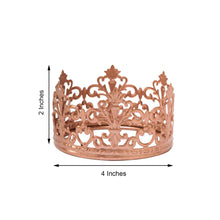 2 Inch Metal Blush & Rose Gold Princess Crown Cake Topper