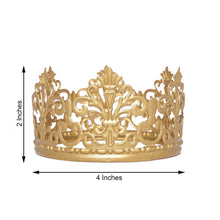 2 Inch Metal Matte Gold Princess Crown Cake Topper