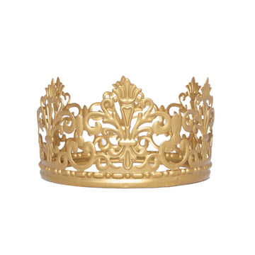 Make a Statement with the Matte Gold Metal Princess Crown Cake Topper