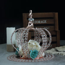 Royal Crown 14 Inch Metallic Blush & Rose Gold Crystal Bead Cake Topper