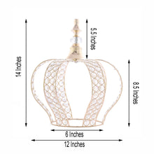 14 Inch Royal Crown Crystal Bead Metallic Gold Cake Topper