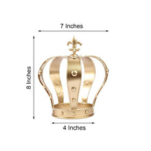 Cake Topper Gold Metal Fleur De Lis Top Royal Crown 8 Inch