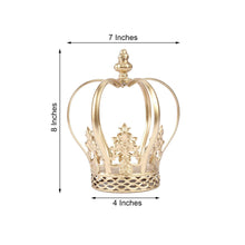 Cake Topper Gold Metal Fleur De Lis Sides Royal Crown 8 Inch