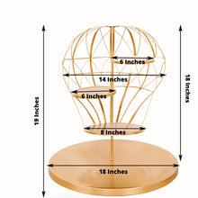 19 Inch Gold Metal Hot Air Balloon Cupcake Stand 4 Tier