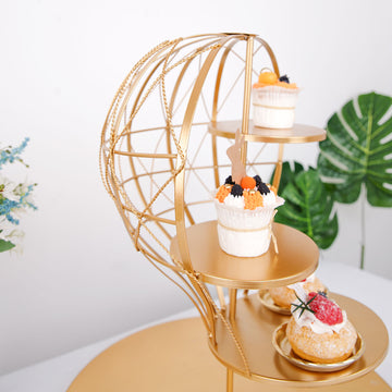 Versatile and Practical Gold 4-Tier Cupcake Stand