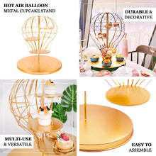 4 Tier Gold Metal Hot Air Balloon Cupcake Stand 19 Inch