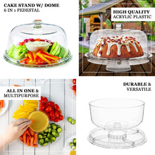 12 Inch Clear Acrylic Cake Stand with Dome Lid