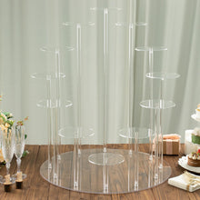 Clear Colored Acrylic Dessert Serving Stand And Rack - 12 Arms And 29 Inch Round Tiered