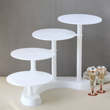 Elegant and Versatile 4-Tier White Plastic Cake Stand