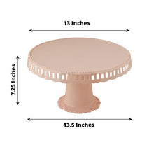 Blush & Rose Gold 13 Inch Pedestal Footed Cupcake Stands with Ribbon Trim Edges 4 Pack