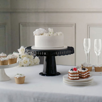 Elegant Black Round Pedestal Cupcake Stands for Stunning Dessert Displays