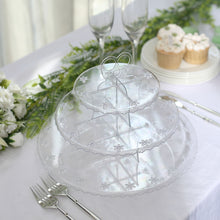 12 Inch Clear Round Plastic Cake Pop Holder with Floral Cut Rims