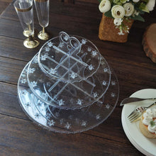 Clear Plastic Round 3 Tier Cupcake Stand with Floral Cut Rims 12 Inch  
