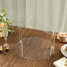 23inch Clear 3-Tier Plastic Spiral Pedestal Dessert Display Riser, Round Cupcake Stand