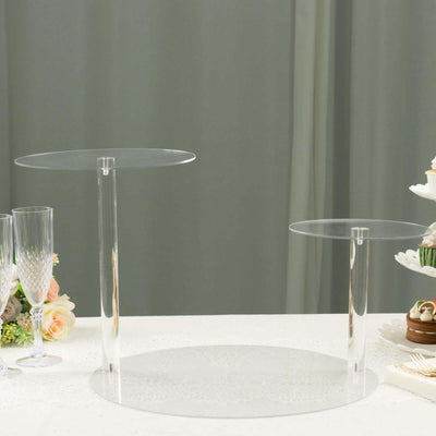 Clear acrylic cake stand with two tiers for elegant display