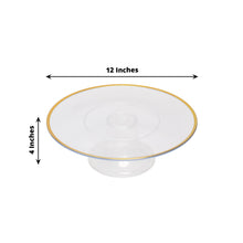 2 Pack | 12inch Clear With Gold Rim Plastic Cupcake Dessert Display Riser