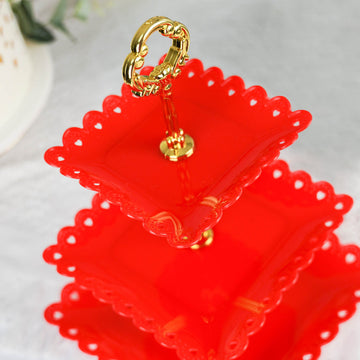 Versatile and Stylish Gold/Red Dessert Holder for Every Occasion