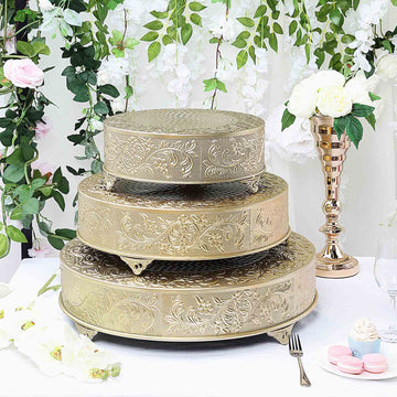 Make a Statement with the Gold Embossed Cake Stand Riser