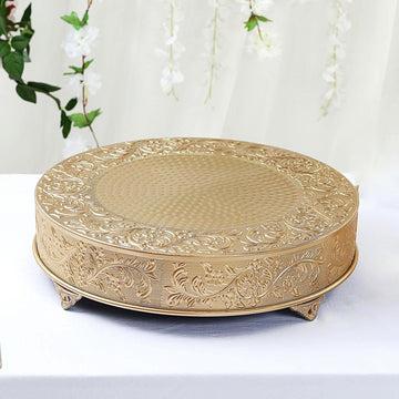 Elevate Your Event Decor with the Gold Embossed Cake Stand Riser
