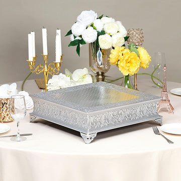 Make a Statement with the Silver Embossed Cake Pedestal