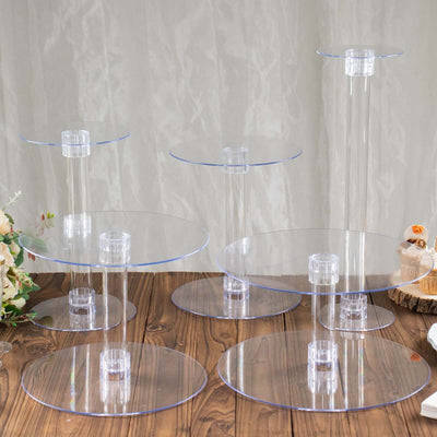 Clear acrylic display stands in various heights and sizes
