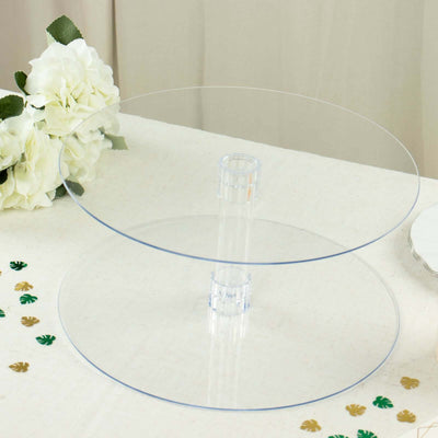 Clear acrylic cake stand with two tiers for elegant displays