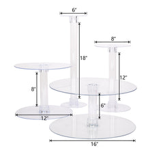 4 Tier Clear Round Acrylic Cake Stand Sets 16 Inch Cupcake Dessert Holder