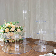 4 Tier Round Cupcake Dessert Holder Acrylic Clear Cake Stand Sets 16 Inch
