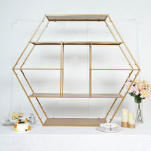 Tiered Large Hexagonal Dessert Cake Stand In Gold 4 Feet