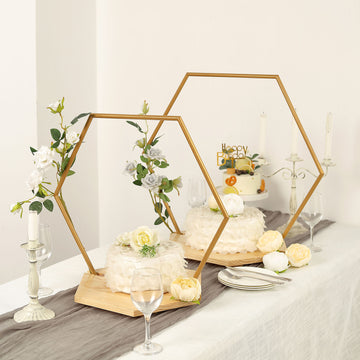 Create a Stunning Display with the 28-inch Hexagon Wedding Arch Cake Stand