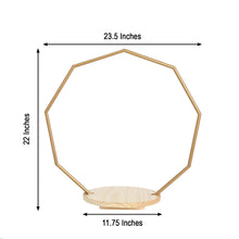 22 Inch Gold Nonagon Cake Stand For Wedding Arch On Wooden Base
