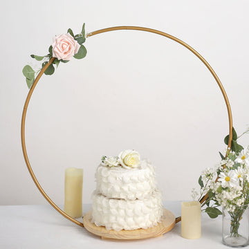 Elegant Gold Round Wedding Arch Cake Stand for Stunning Centerpieces