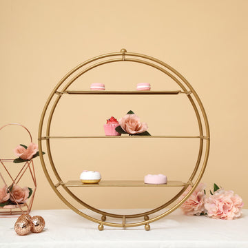 Create a Memorable Display with the Matte Gold Metal 3-Tier Cupcake Stand