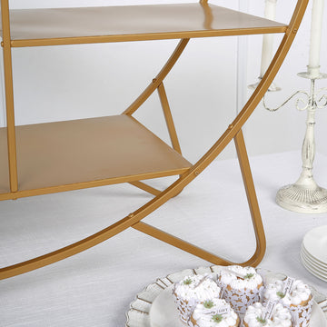 Create a Stunning Wedding Arch or Backdrop with the Gold Metal Round Cake Dessert Display Stand