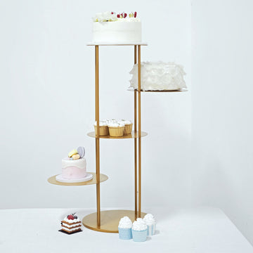 Elevate Your Event with the Gold Metal 5-Tier Round Dessert Display Centerpiece