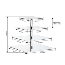12 Inch Square Cake Stand 4 Tiered Heavy Duty Acrylic