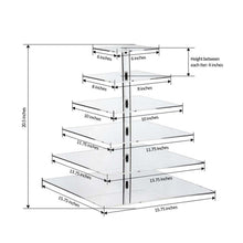 20 Inch Heavy Duty Square Acrylic Cake Stand With 6 Tiers