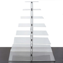 Square 8 Tier Cake Stand Heavy Duty Acrylic 29 Inch#whtbkgd