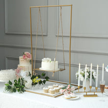 3 Feet Tall Gold Swing Centerpiece For Desserts With Jute Rope