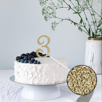 Party Cake Toppers in Gold