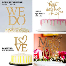 8inch Gold Rhinestone Monogram Mr & Mrs Cake Topper Wedding Banner