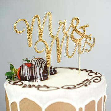 Dazzling Gold Rhinestone Wedding Cake Decorations
