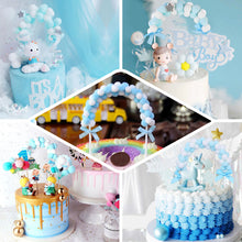 Cotton Ball Arch Shape 6 Inch x 11 Inch Blue & White Mini Cake Topper