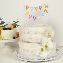 Happy Birthday Garland With Cake Topper And Multi Color Bunting Banner