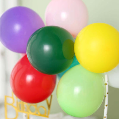 Colorful balloons in various shades for a festive celebration.