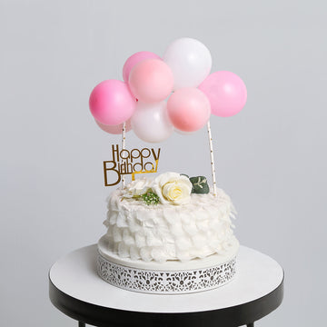 Versatile and Stylish Blush, Pink, and White Balloon Garland Cake Topper