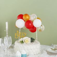14 Pieces Mini Balloon Confetti Gold Red and White Mini Cloud Cake Topper Garland