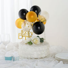 11 Pieces Mini Balloon Confetti Black Clear and Gold Mini Cloud Cake Topper Garland