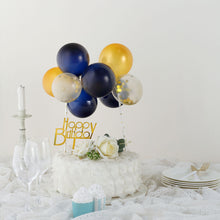 11 Pieces Mini Balloon Confetti Clear Gold and Navy Blue Mini Cloud Cake Topper Garland